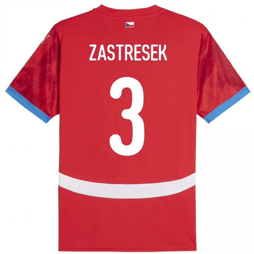 Kids Football Czech Republic Matous Zastresek #3 Red Home Jersey 24-26 T-Shirt Nz