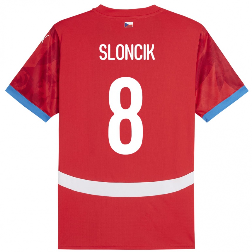 Kids Football Czech Republic Simon Sloncik #8 Red Home Jersey 24-26 T-Shirt Nz