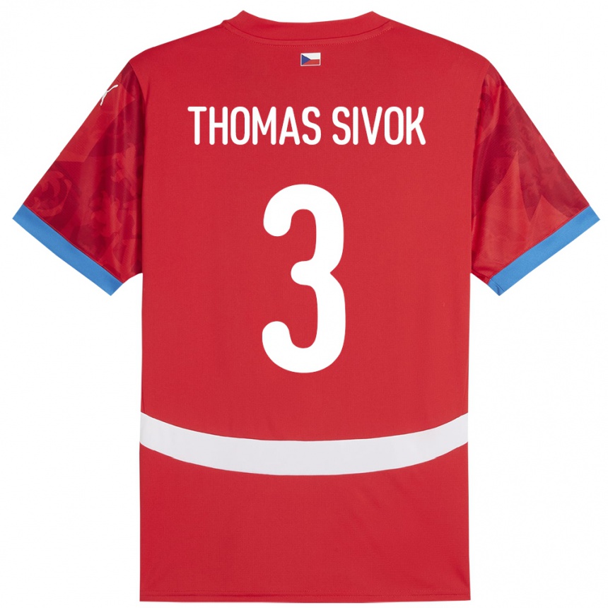 Kids Football Czech Republic Andre Thomas Sivok #3 Red Home Jersey 24-26 T-Shirt Nz