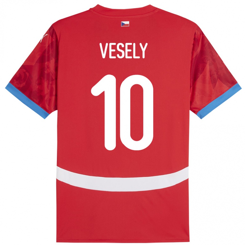 Kids Football Czech Republic David Vesely #10 Red Home Jersey 24-26 T-Shirt Nz