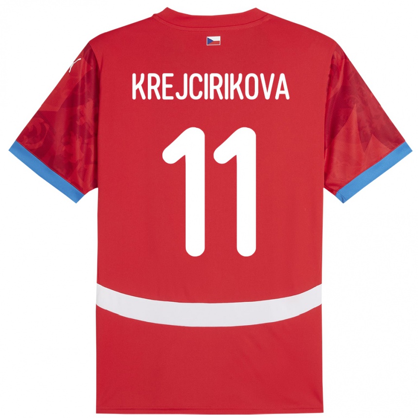 Kids Football Czech Republic Tereza Krejčiříková #11 Red Home Jersey 24-26 T-Shirt Nz