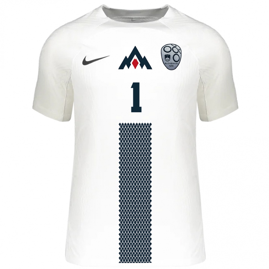 Kids Football Slovenia Zala Meršnik #1 White Home Jersey 24-26 T-Shirt Nz