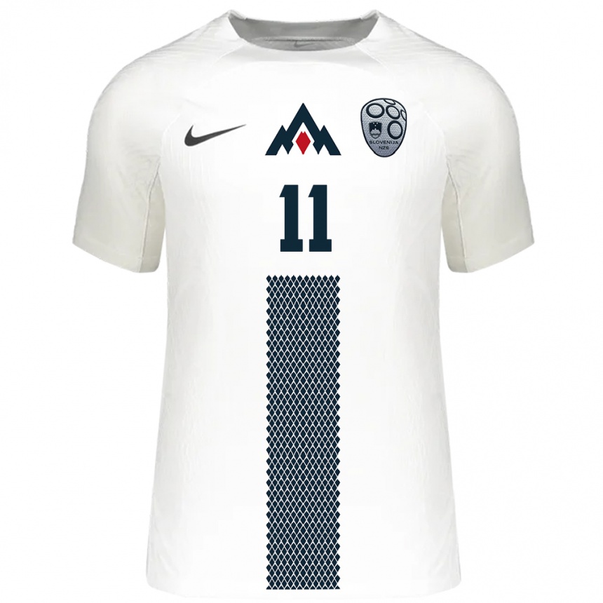 Kids Football Slovenia Lara Prašnikar #11 White Home Jersey 24-26 T-Shirt Nz