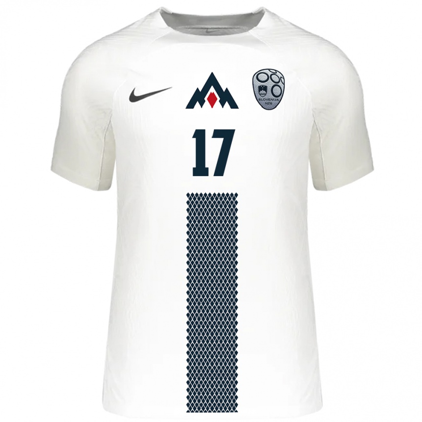 Kids Football Slovenia Srdjan Kuzmic #17 White Home Jersey 24-26 T-Shirt Nz