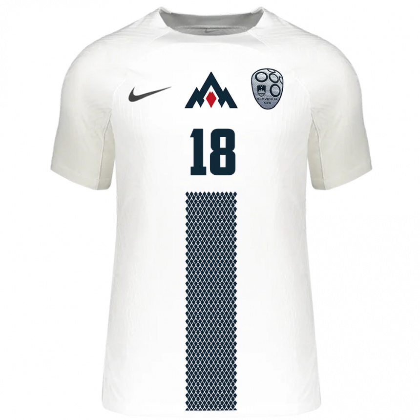 Kids Football Slovenia Tristan Kotar #18 White Home Jersey 24-26 T-Shirt Nz