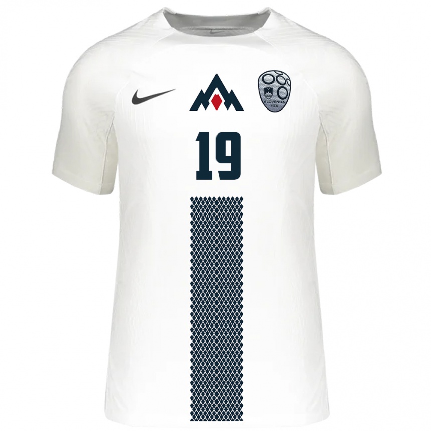 Kids Football Slovenia David Jereb #19 White Home Jersey 24-26 T-Shirt Nz