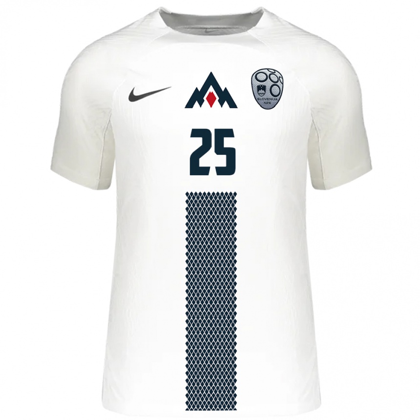 Kids Football Slovenia Adrian Zeljkovic #25 White Home Jersey 24-26 T-Shirt Nz