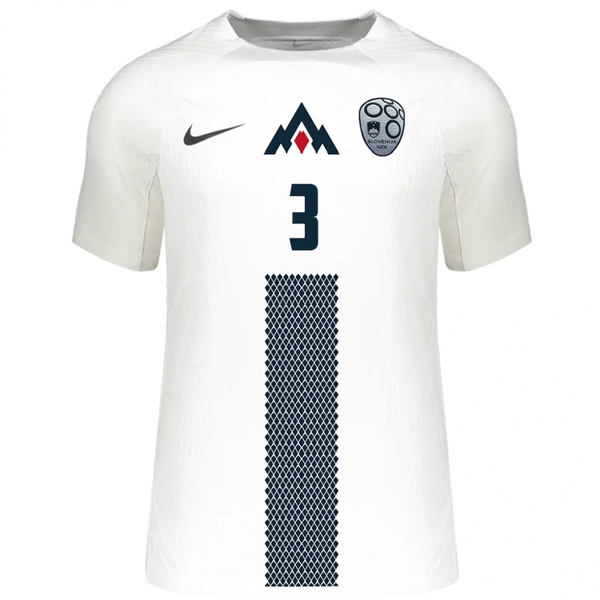 Kids Football Slovenia Nejc Ajhmajer #3 White Home Jersey 24-26 T-Shirt Nz