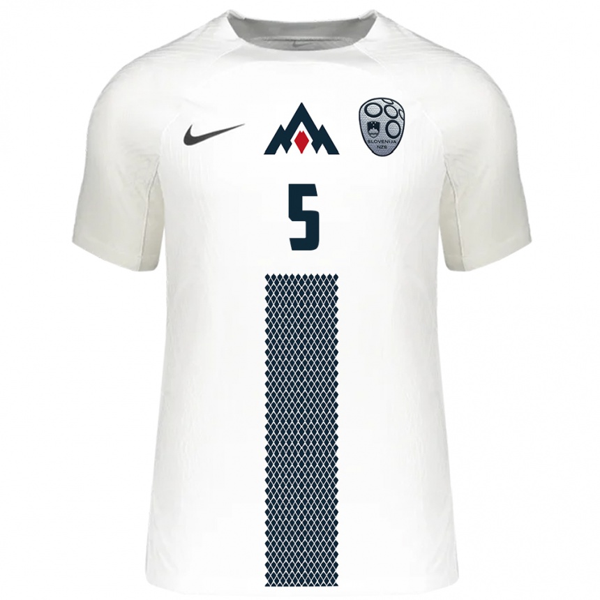 Kids Football Slovenia Lara Ivanuša #5 White Home Jersey 24-26 T-Shirt Nz