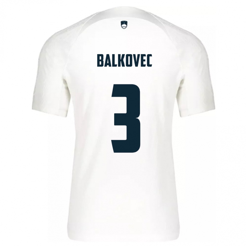 Kids Football Slovenia Jure Balkovec #3 White Home Jersey 24-26 T-Shirt Nz