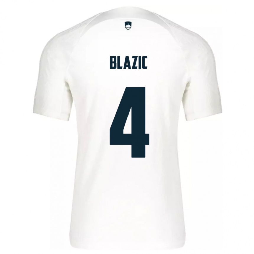 Kids Football Slovenia Miha Blazic #4 White Home Jersey 24-26 T-Shirt Nz