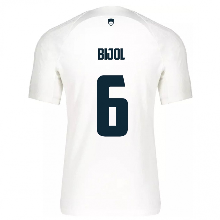 Kids Football Slovenia Jaka Bijol #6 White Home Jersey 24-26 T-Shirt Nz