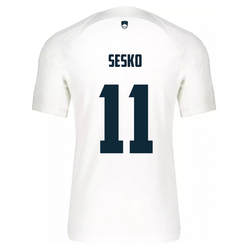 Kids Football Slovenia Benjamin Sesko #11 White Home Jersey 24-26 T-Shirt Nz