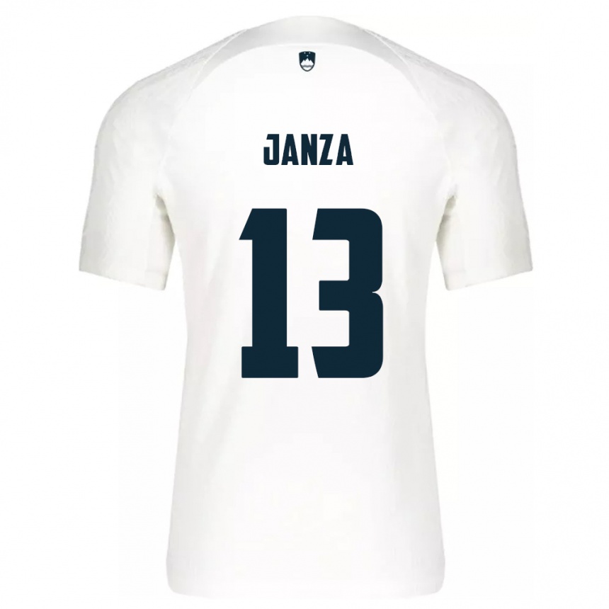 Kids Football Slovenia Erik Janza #13 White Home Jersey 24-26 T-Shirt Nz