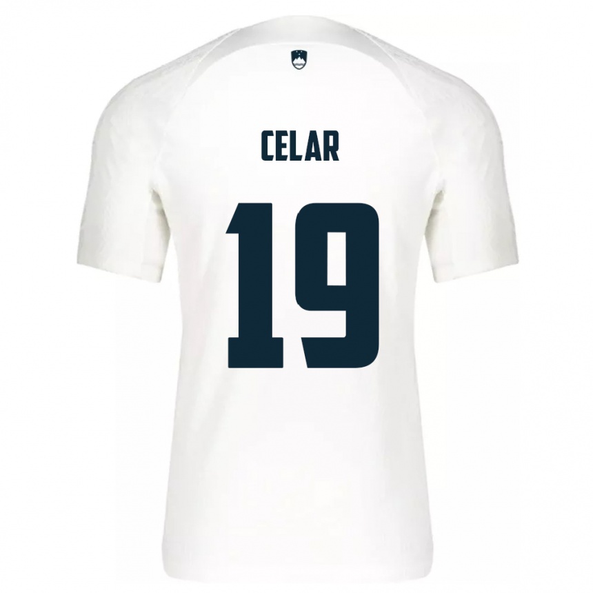 Kids Football Slovenia Zan Celar #19 White Home Jersey 24-26 T-Shirt Nz