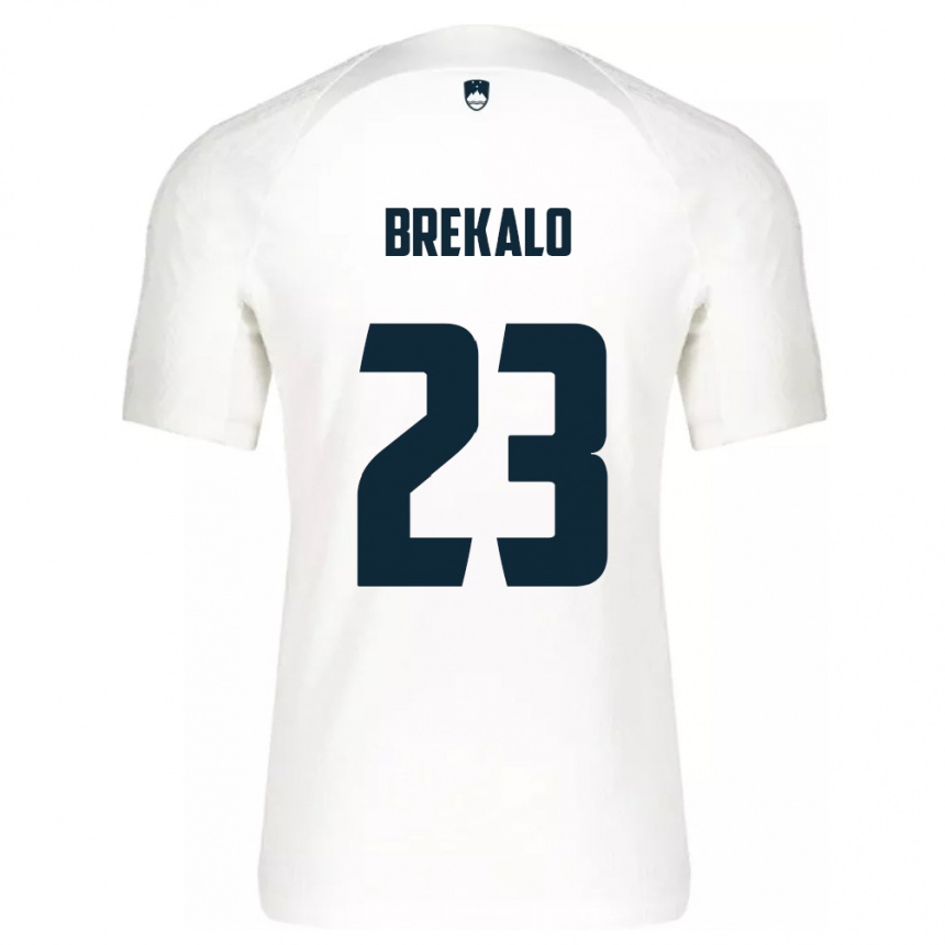 Kids Football Slovenia David Brekalo #23 White Home Jersey 24-26 T-Shirt Nz