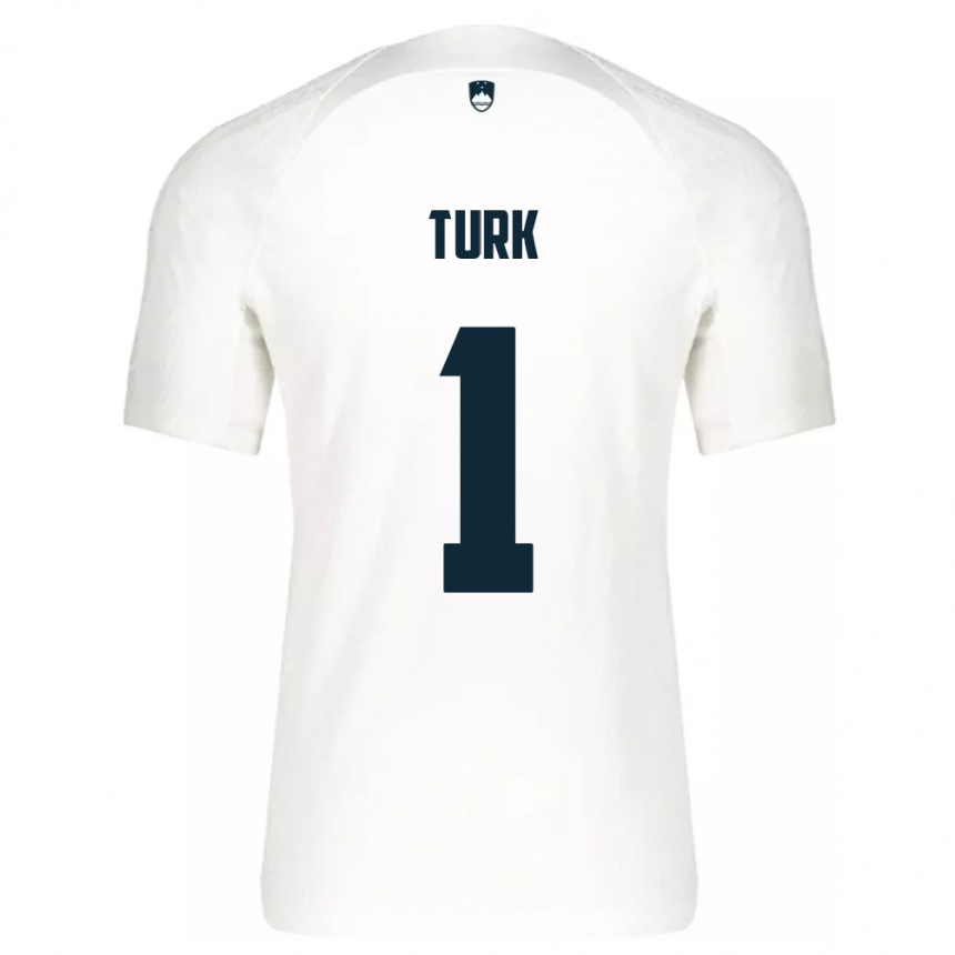 Kids Football Slovenia Martin Turk #1 White Home Jersey 24-26 T-Shirt Nz