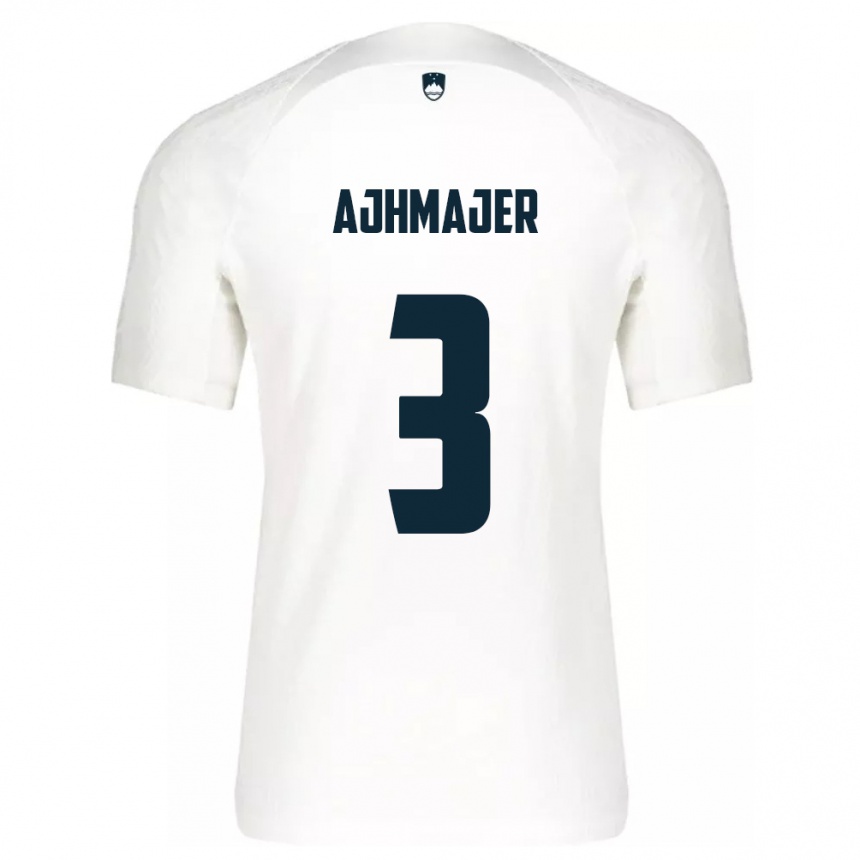 Kids Football Slovenia Nejc Ajhmajer #3 White Home Jersey 24-26 T-Shirt Nz