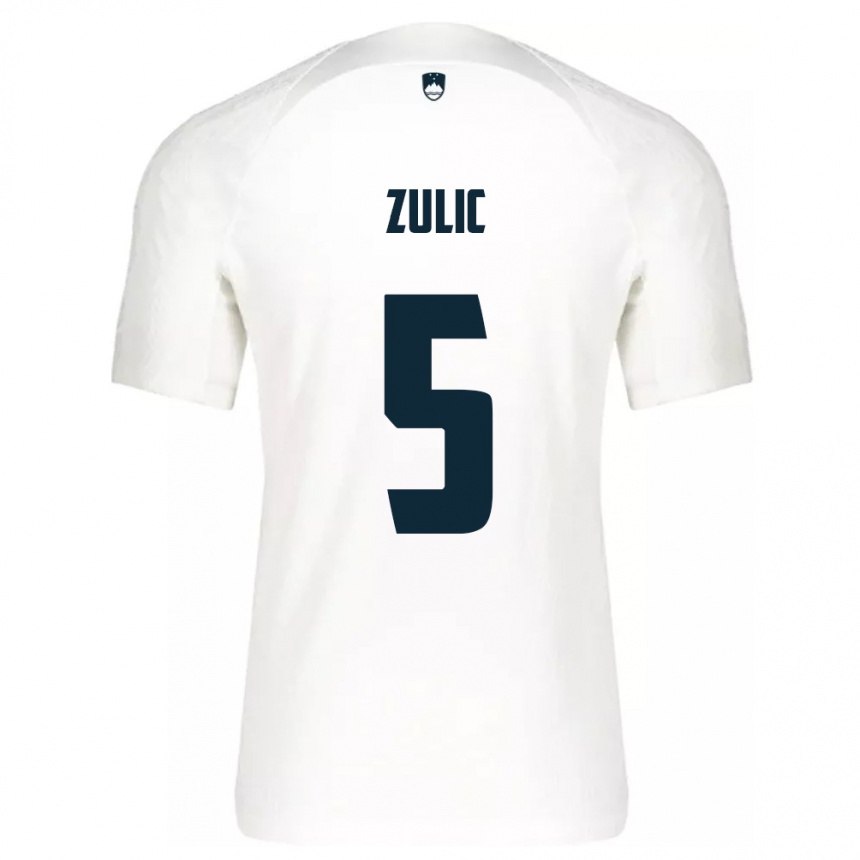 Kids Football Slovenia Anel Zulic #5 White Home Jersey 24-26 T-Shirt Nz