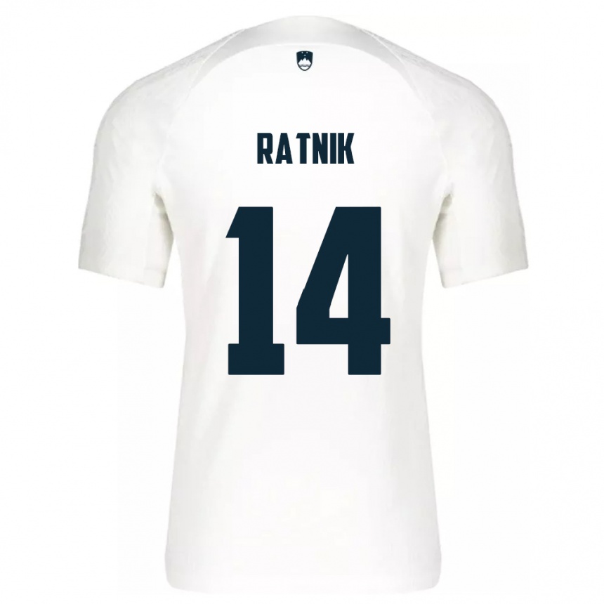 Kids Football Slovenia Marcel Ratnik #14 White Home Jersey 24-26 T-Shirt Nz