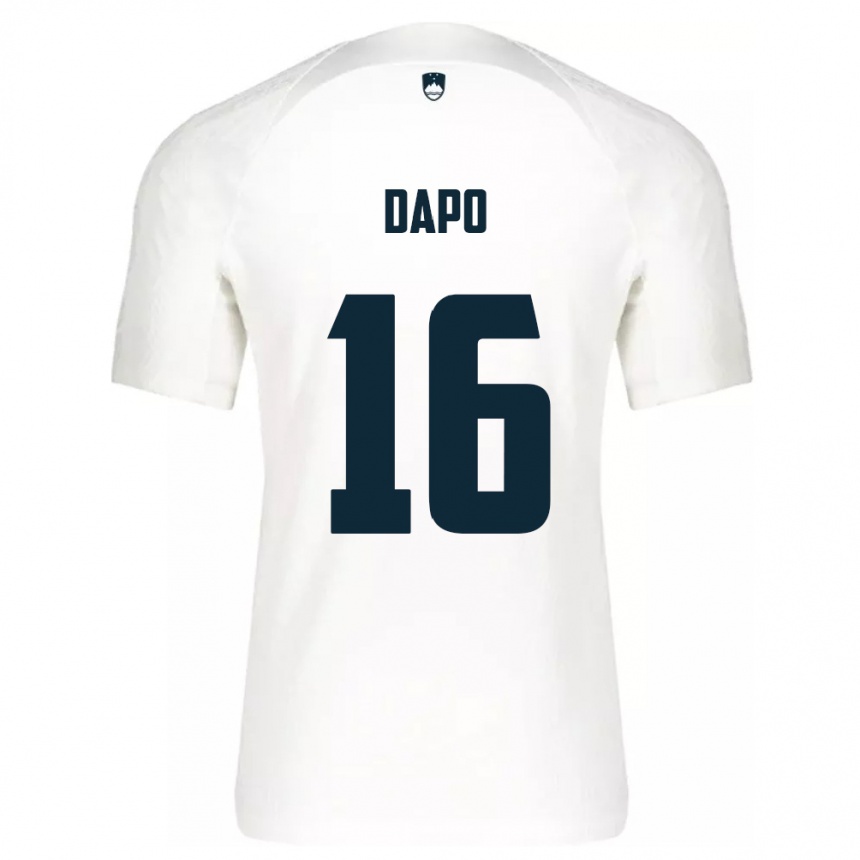 Kids Football Slovenia Jan Dapo #16 White Home Jersey 24-26 T-Shirt Nz