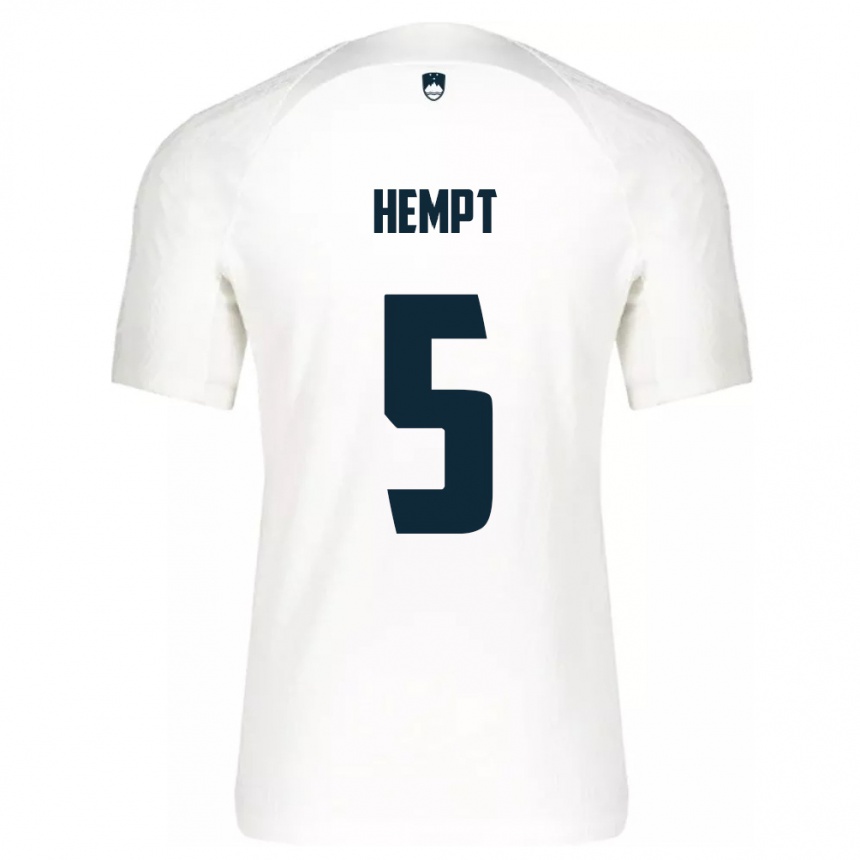 Kids Football Slovenia Lukas Hempt #5 White Home Jersey 24-26 T-Shirt Nz