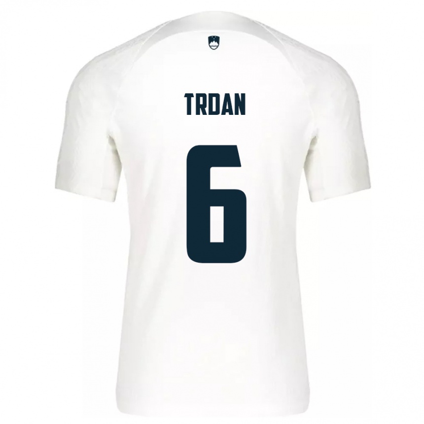 Kids Football Slovenia Miha Trdan #6 White Home Jersey 24-26 T-Shirt Nz