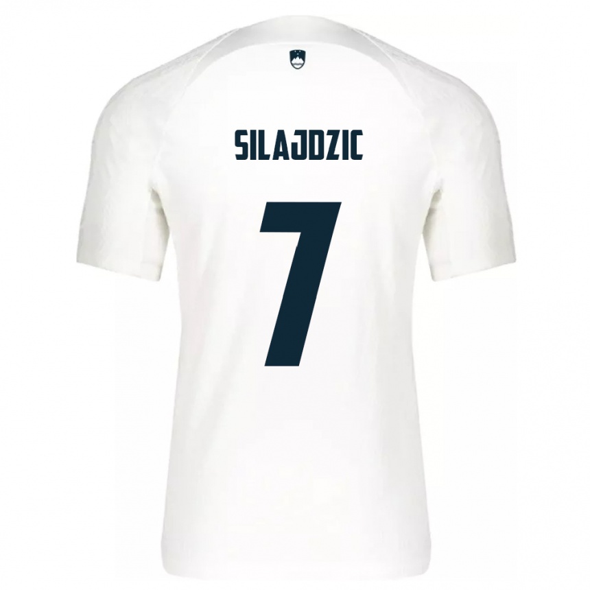 Kids Football Slovenia Riad Silajdzic #7 White Home Jersey 24-26 T-Shirt Nz