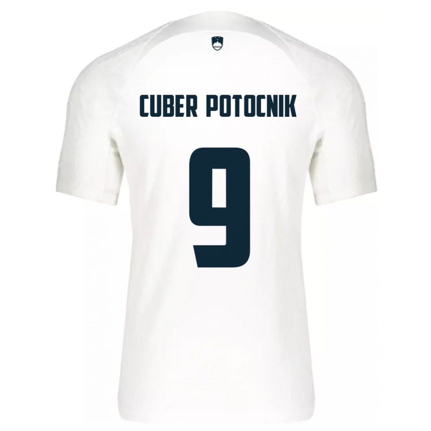 Kids Football Slovenia Jaka Cuber Potocnik #9 White Home Jersey 24-26 T-Shirt Nz