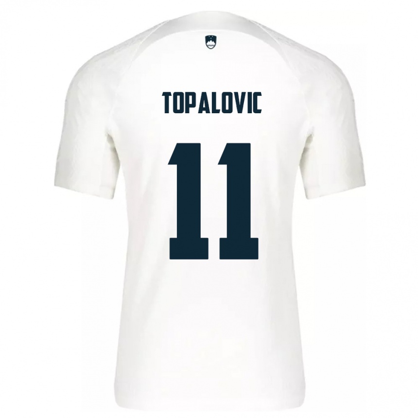 Kids Football Slovenia Luka Topalovic #11 White Home Jersey 24-26 T-Shirt Nz