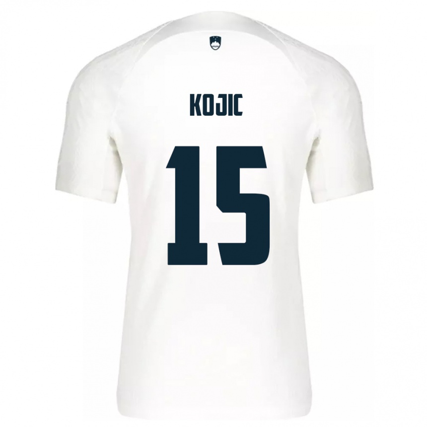 Kids Football Slovenia Dino Kojic #15 White Home Jersey 24-26 T-Shirt Nz