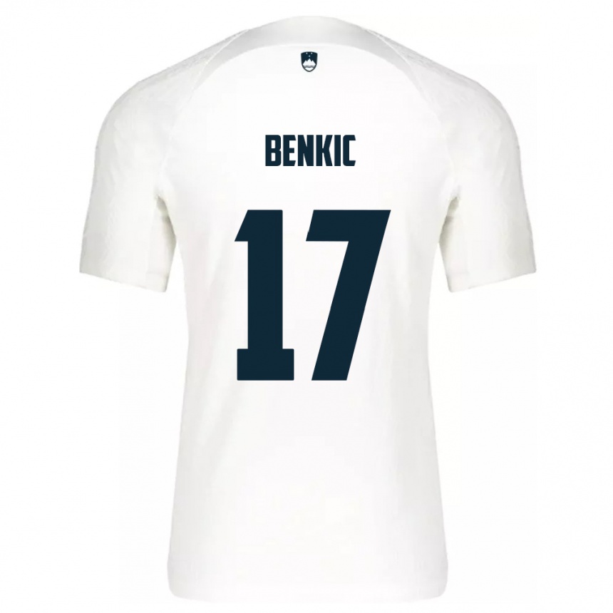 Kids Football Slovenia Kevin Benkic #17 White Home Jersey 24-26 T-Shirt Nz