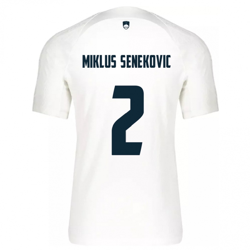 Kids Football Slovenia Gal Miklus Senekovic #2 White Home Jersey 24-26 T-Shirt Nz