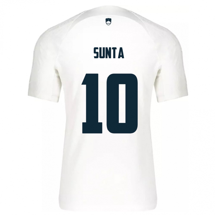 Kids Football Slovenia Sven Sunta #10 White Home Jersey 24-26 T-Shirt Nz