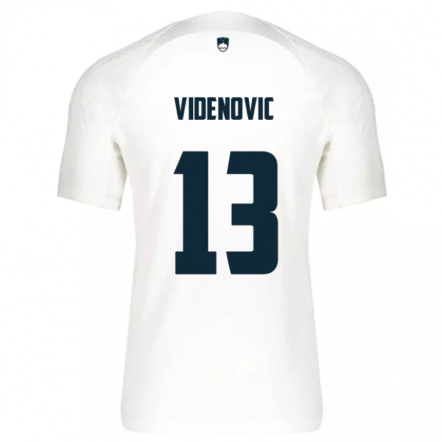 Kids Football Slovenia Denis Videnovic #13 White Home Jersey 24-26 T-Shirt Nz