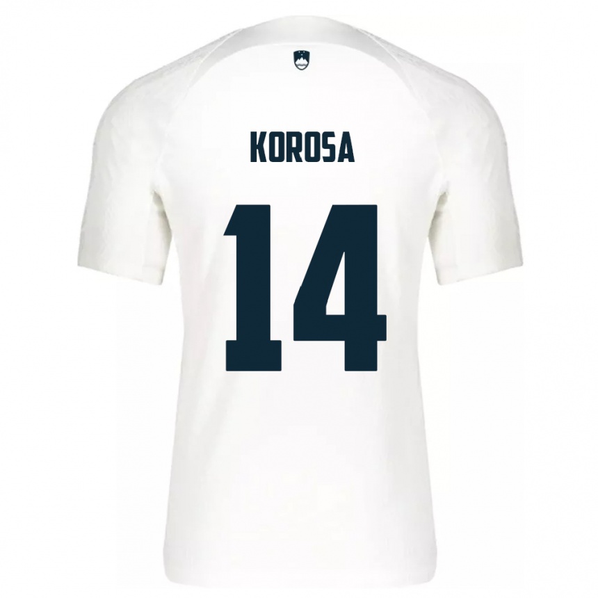 Kids Football Slovenia Anej Koroša #14 White Home Jersey 24-26 T-Shirt Nz