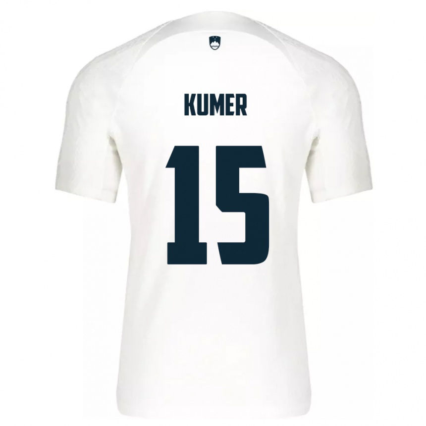 Kids Football Slovenia Alin Kumer #15 White Home Jersey 24-26 T-Shirt Nz