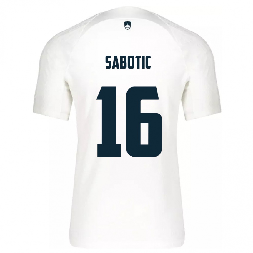 Kids Football Slovenia Tais Sabotic #16 White Home Jersey 24-26 T-Shirt Nz