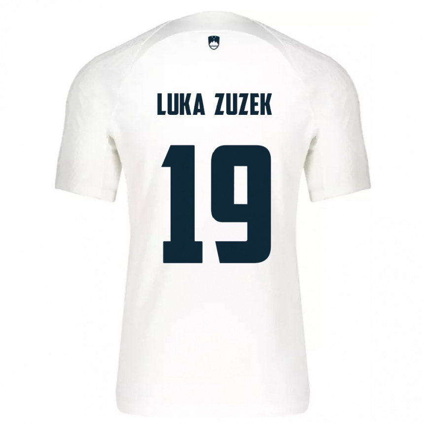 Kids Football Slovenia Zan Luka Zuzek #19 White Home Jersey 24-26 T-Shirt Nz