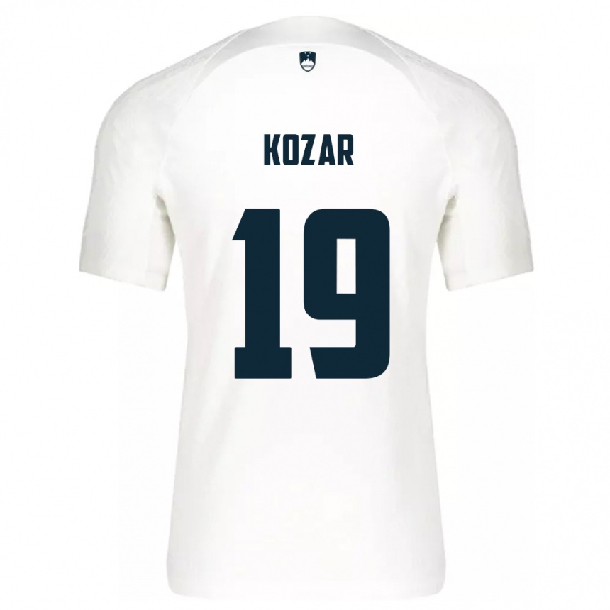 Kids Football Slovenia Kristjan Kozar #19 White Home Jersey 24-26 T-Shirt Nz