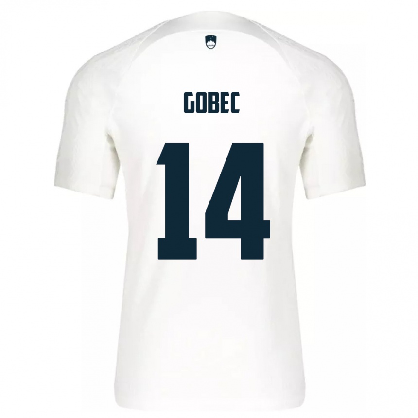 Kids Football Slovenia Stijan Gobec #14 White Home Jersey 24-26 T-Shirt Nz