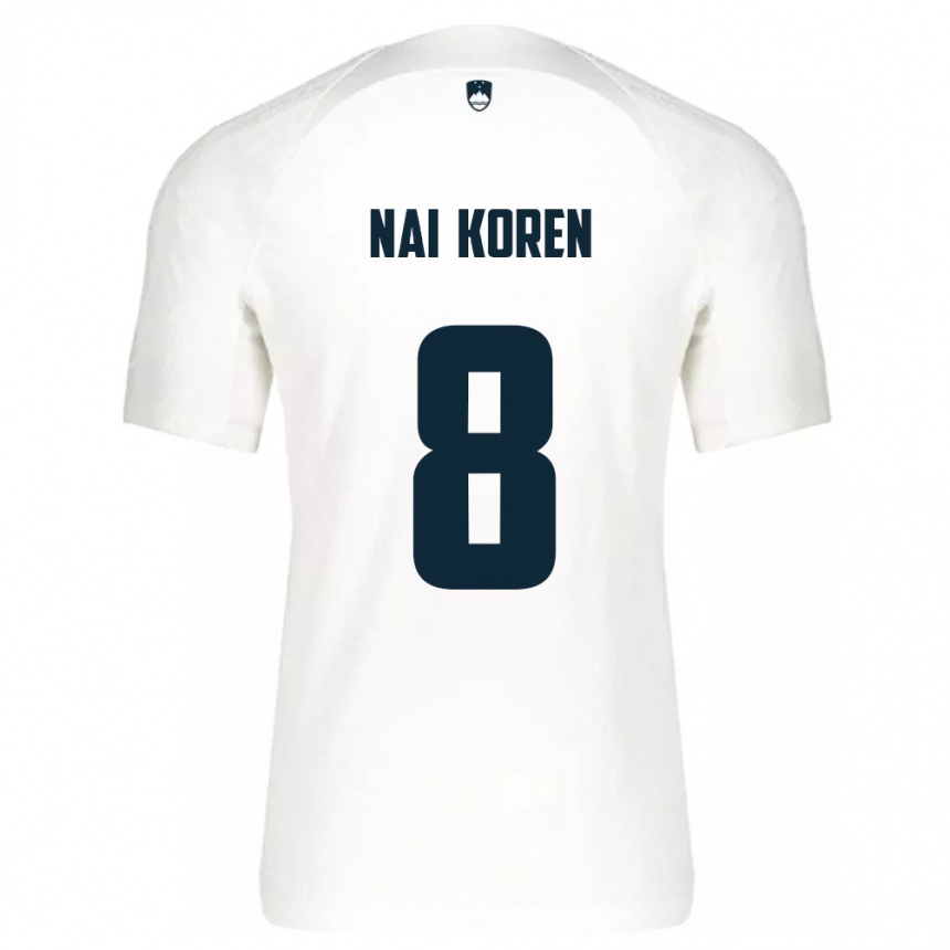 Kids Football Slovenia Tian Nai Koren #8 White Home Jersey 24-26 T-Shirt Nz