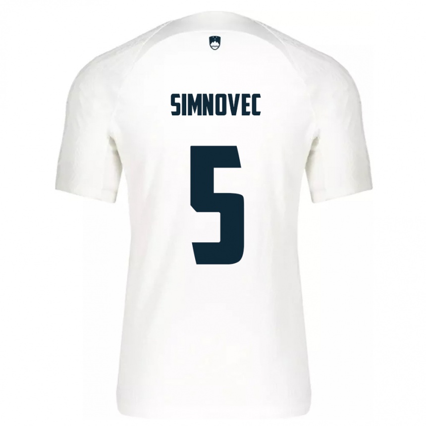 Kids Football Slovenia Matevz Simnovec #5 White Home Jersey 24-26 T-Shirt Nz