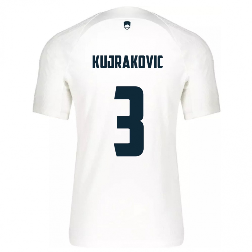 Kids Football Slovenia Minel Kujrakovic #3 White Home Jersey 24-26 T-Shirt Nz