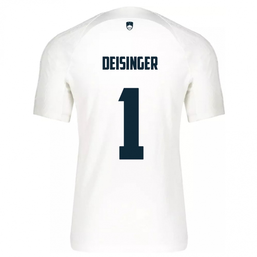 Kids Football Slovenia Nik Deisinger #1 White Home Jersey 24-26 T-Shirt Nz