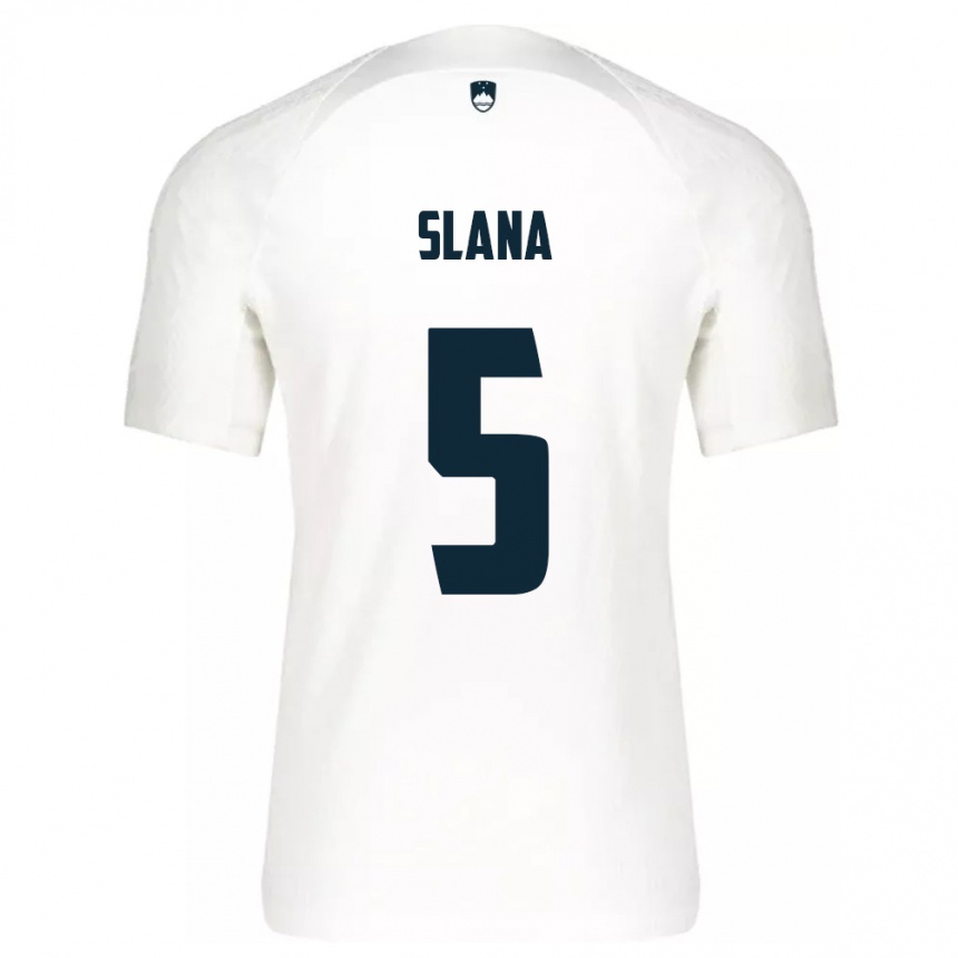 Kids Football Slovenia Filip Slana #5 White Home Jersey 24-26 T-Shirt Nz