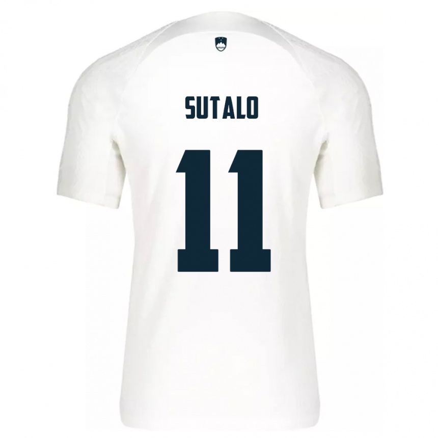 Kids Football Slovenia Aleksej Sutalo #11 White Home Jersey 24-26 T-Shirt Nz