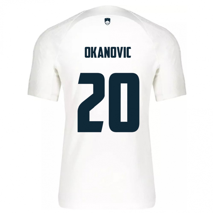 Kids Football Slovenia Deen Okanovic #20 White Home Jersey 24-26 T-Shirt Nz