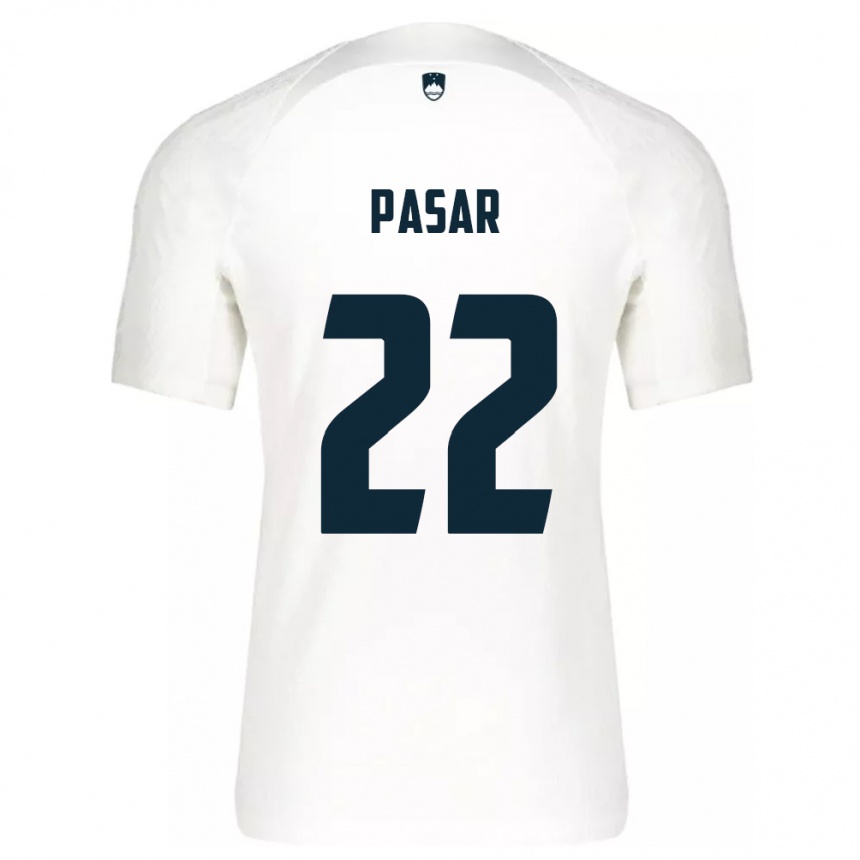 Kids Football Slovenia Melania Pasar #22 White Home Jersey 24-26 T-Shirt Nz