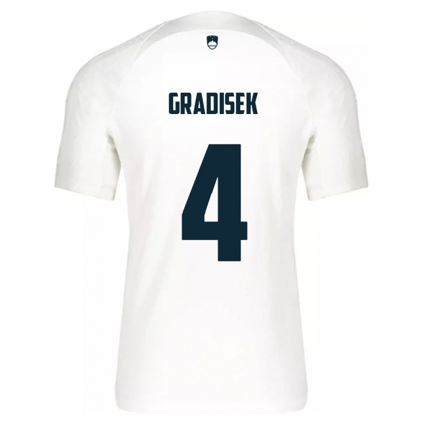 Kids Football Slovenia Sara Gradišek #4 White Home Jersey 24-26 T-Shirt Nz